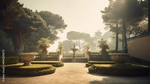 Italian style Garden. Designed using Generative AI
