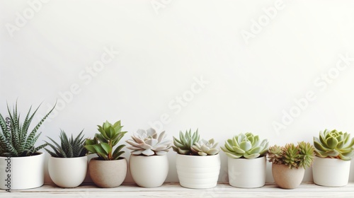 Various succulents with a white background. Designed using generative ai