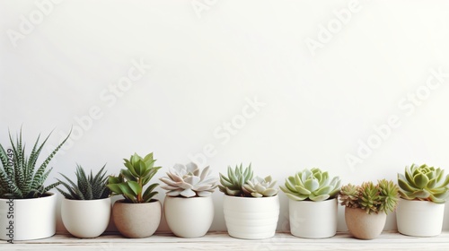 Wallpaper Mural Various succulents with a white background. Designed using generative ai Torontodigital.ca