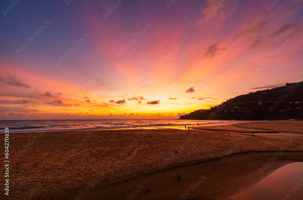 Sunset sky nature beautiful Light Sunset or sunrise colorful clouds, Dramatic majestic scenery Sky with Amazing clouds in sunset sky light cloud background