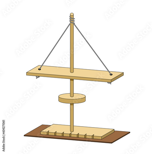 火起こし道具のイラスト（線あり）