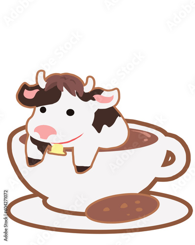 cow with coffee.