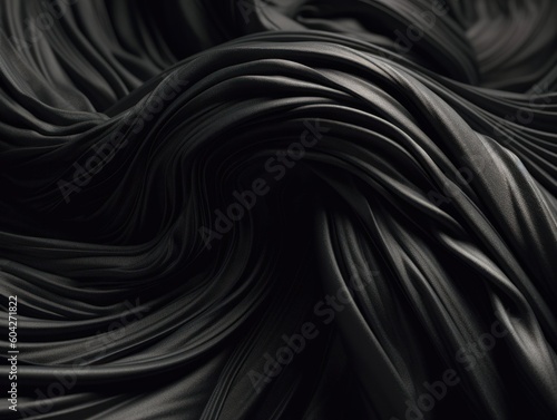 Black abstract background luxury cloth elegant fabric for background created with Generative AI technology.