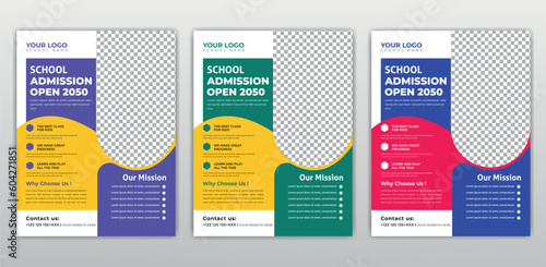 School admission flyer design, kids education leaflet brochure, cover layout School Admission Open Flyer Design Template Vector Education Center poster, Kids Education Flyer Template. for social media