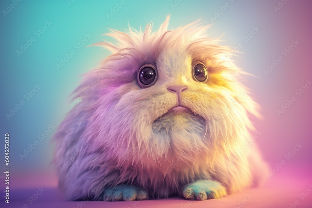 Cute Fantasy creature animal in soft dreamy pastel colors