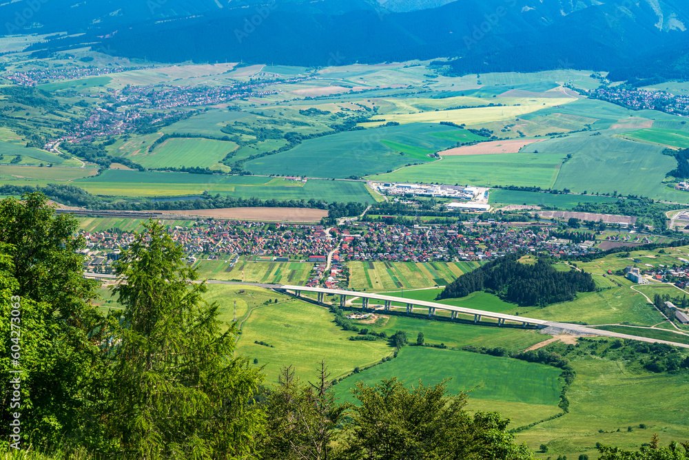 View from Predny Choc hill in Chocske vrchy mountains in Slovakia
