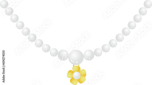 Gold flower pearl necklace 2023051914