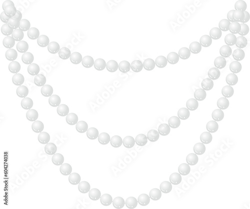 White pearl necklace PNG 2023051916