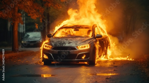 Car on fire 