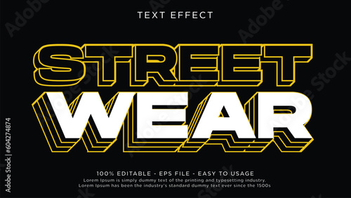 Streetwear text style effect for tshirt design