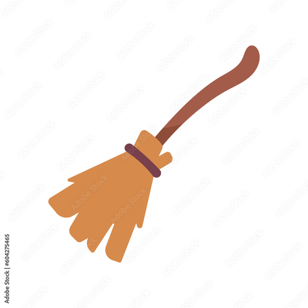 witch magic broom For flying in the sky on Halloween night. broom for cleaning the house witch magic broom For flying in the sky on Halloween night. broom for cleaning the house