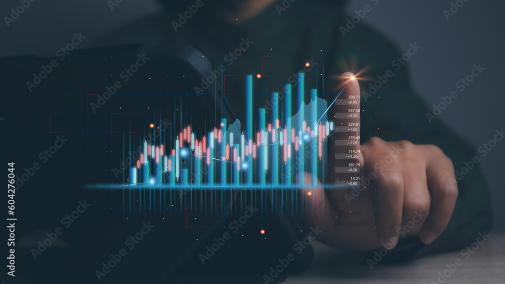 Businessman trading forex graph financial data. Business success strategy target Businessman trading forex graph financial data. Business success strategy target