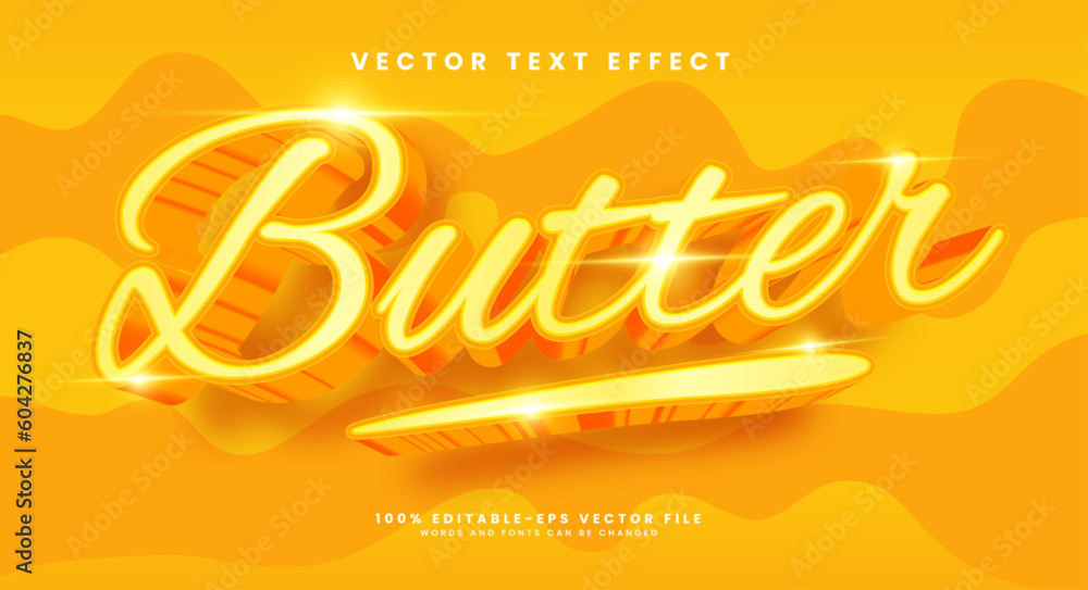 Butter editable text style effect. Vector text effect, with luxury concept.