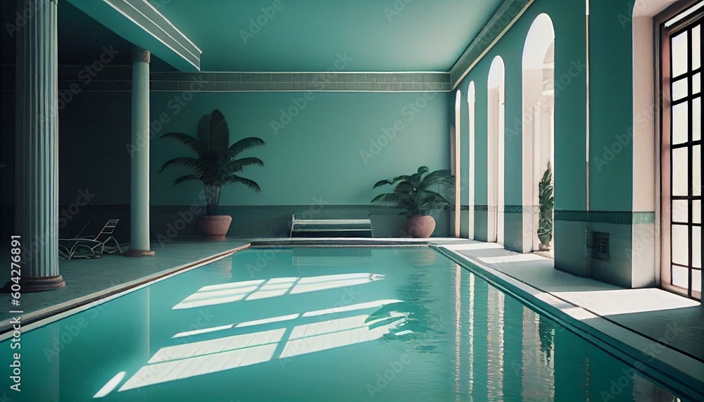 Obraz premium Swimming laps in the pool is a great way to stay