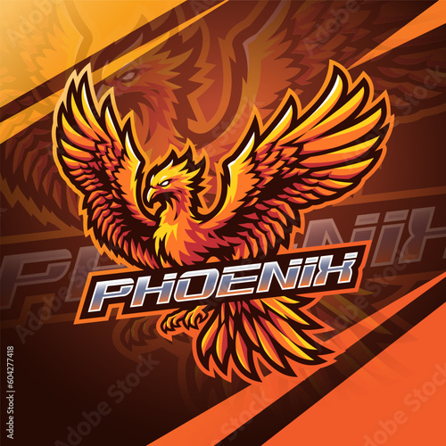 Phoenix esport mascot logo design
