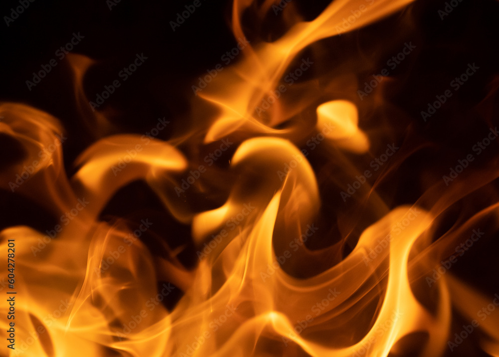 Flames of fire on black background Flames of fire on black background