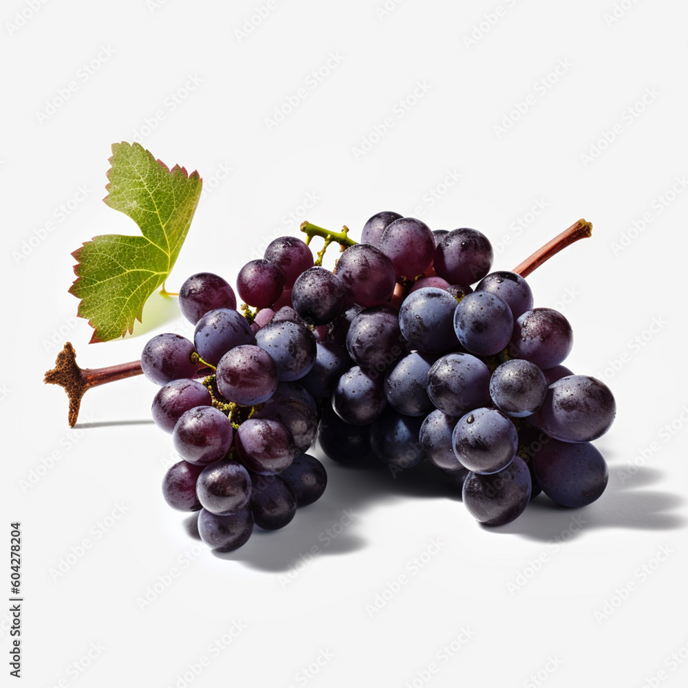 Fototapeta premium black grape fresh fruit isolated image on white background