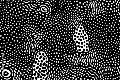 Motif abstrait d art de points aborig  ne ou texture cellulaire organique dans un dessin. Ai g  n  rative 