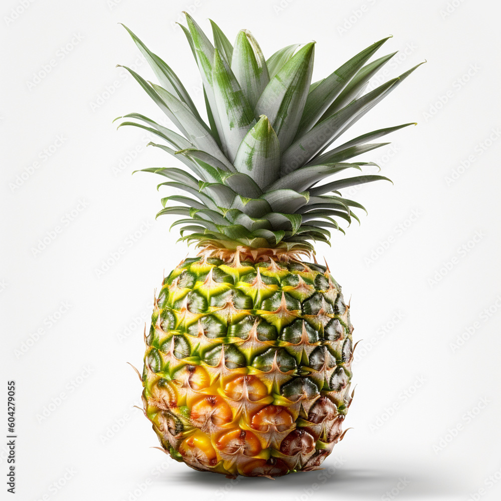 Fototapeta premium fresh pineapple fruit rip isolated image on white background