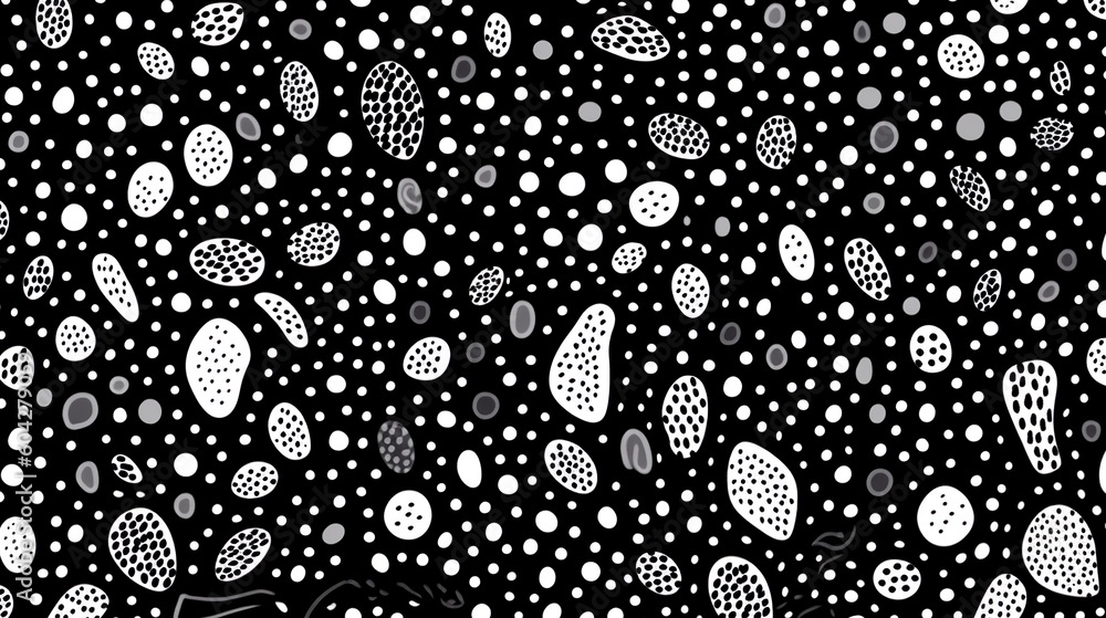 Motif abstrait d'art de points aborigène ou texture cellulaire organique dans un dessin. Ai générative 