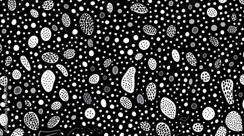 Motif abstrait d'art de points aborigène ou texture cellulaire organique dans un dessin. Ai générative  photo