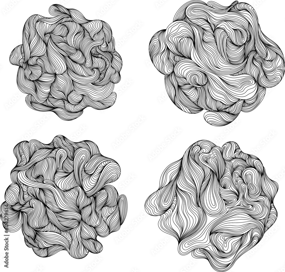 Abstract tree rings outline set. Topographic map concept collection ...