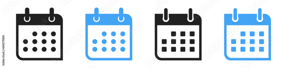 Calendar icons. Planer or organizer icons set. Vector illustration. Calendar icons. Planer or organizer icons set. Vector illustration.