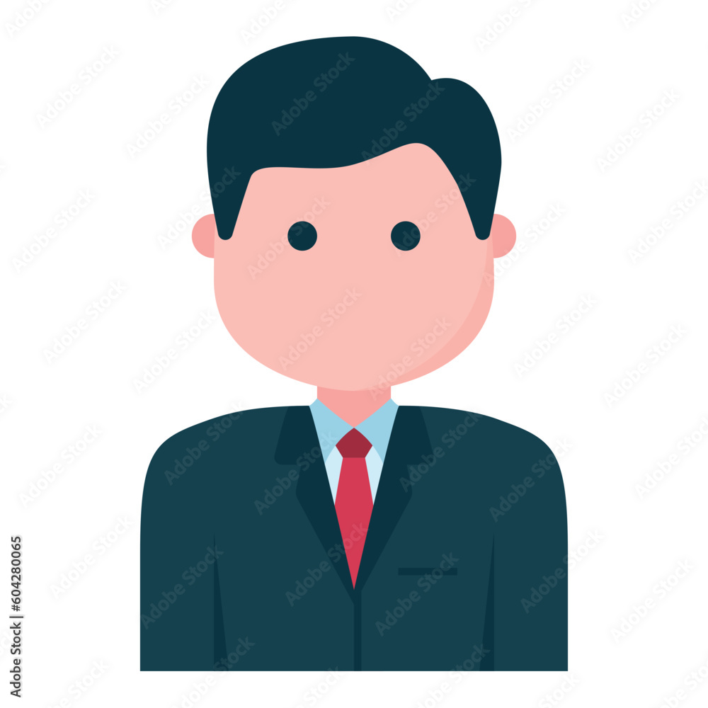 Businessman avatar icon wearing suit and tie Businessman avatar icon wearing suit and tie