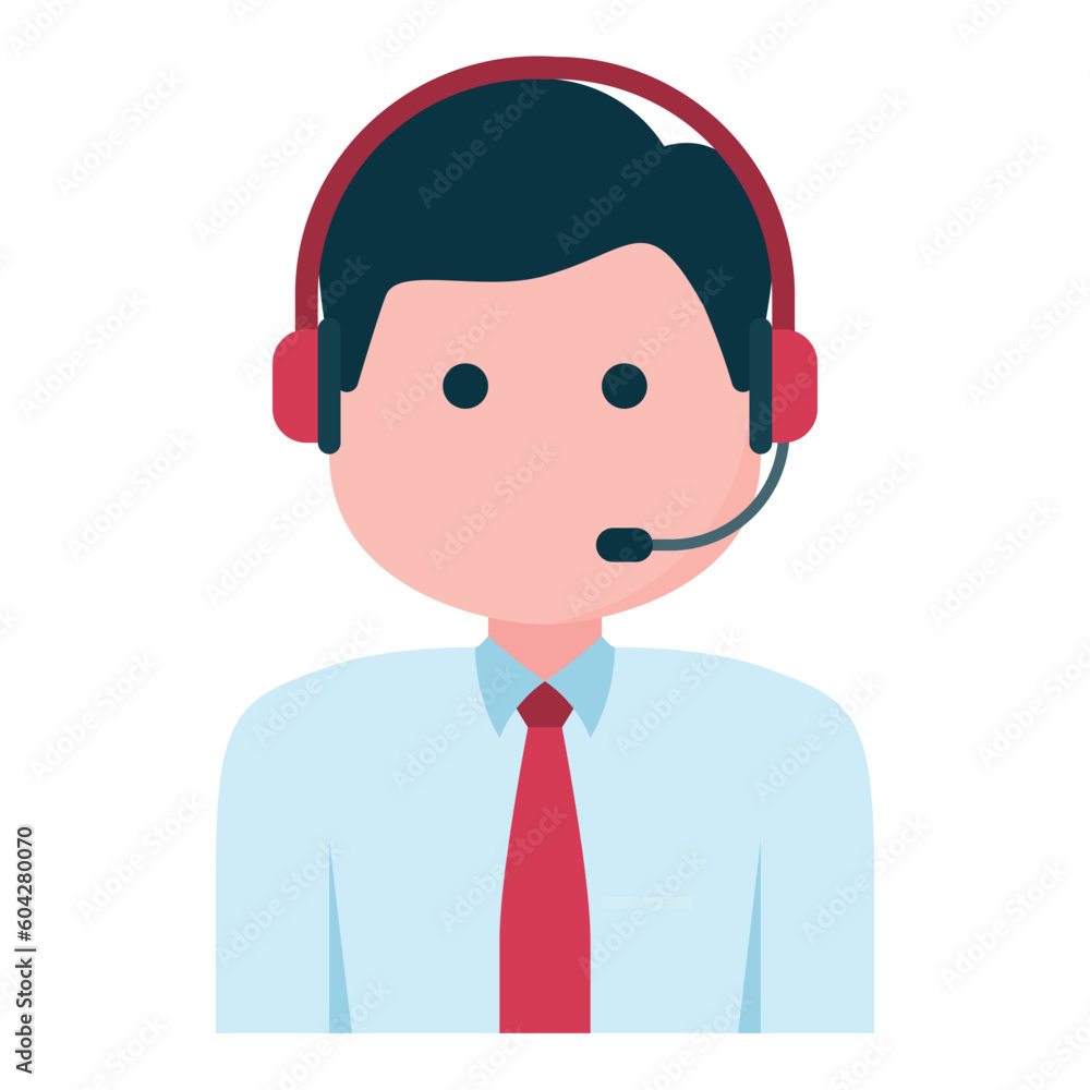 Male customer service profession avatar icon
