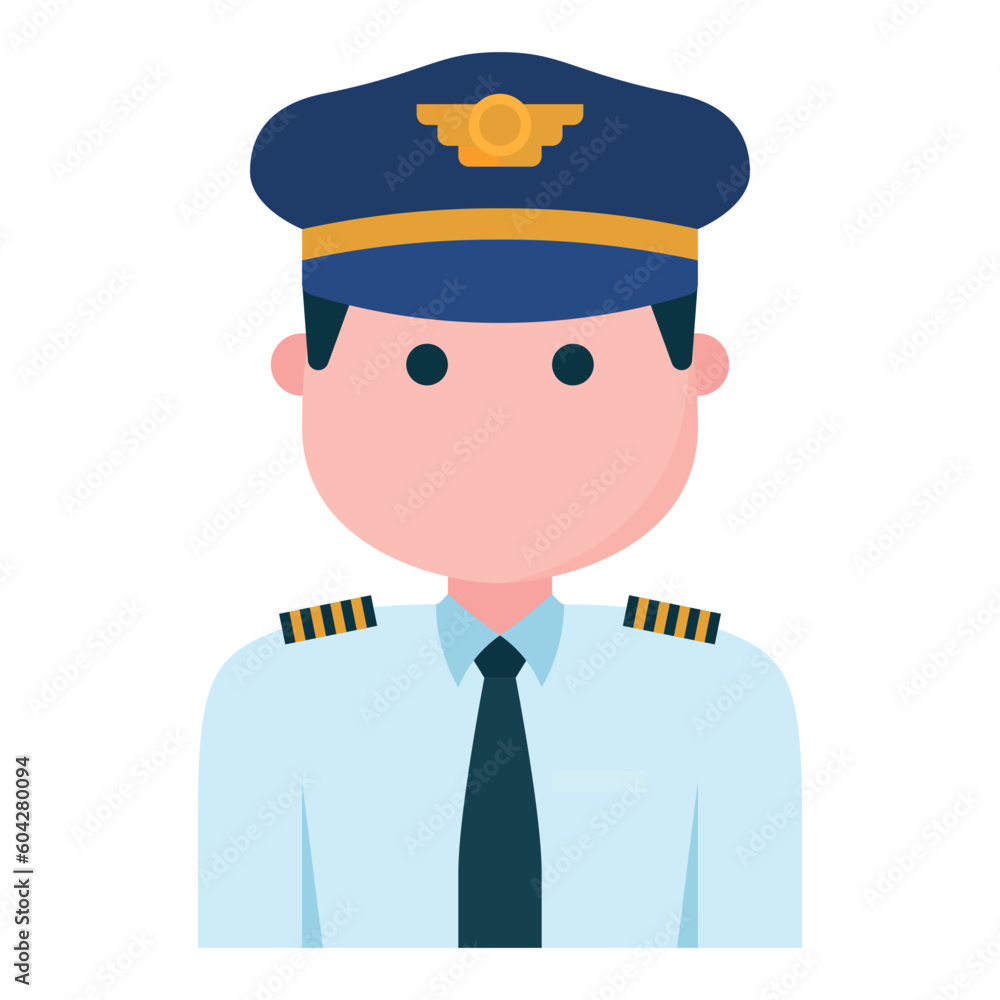 Airplane pilot profession avatar icon