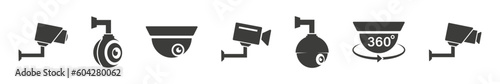 CCTV camera. Security camera icons set. Surveillance camera icons. Vector illustration.