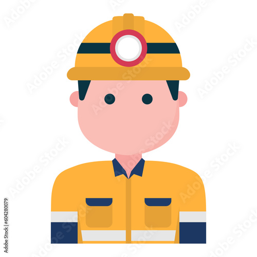 Miner worker profession avatar icon