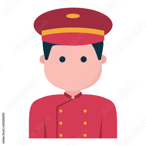 Doorman profession avatar icon as a greeter