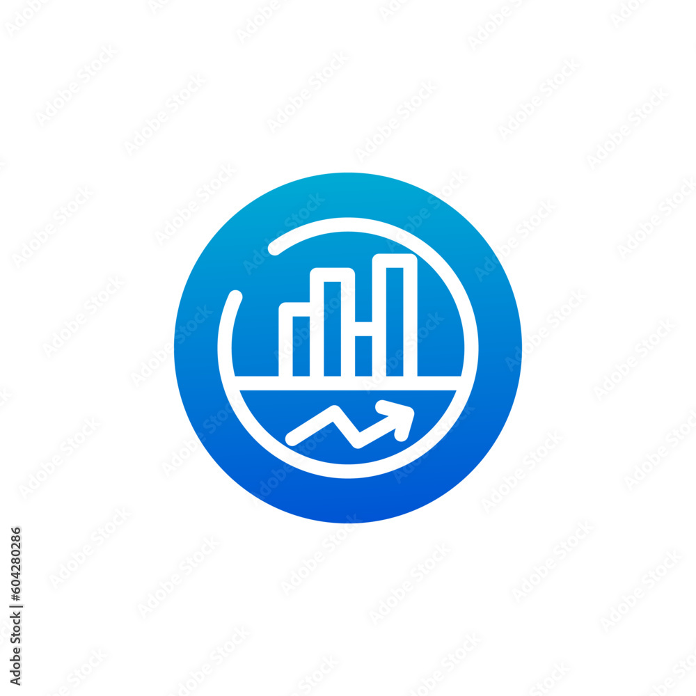 illustration growing chart bar in business illustration growing chart bar in business