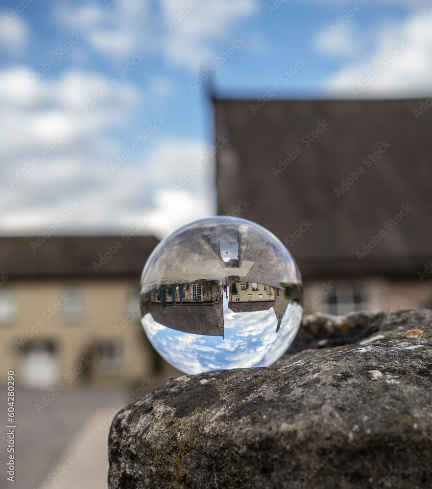 Crystal lens refractory ball in city Crystal lens refractory ball in city