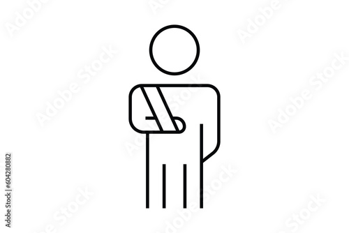 Accident and injuries icon. accident insurance type. Line icon style design. Simple vector design editable
