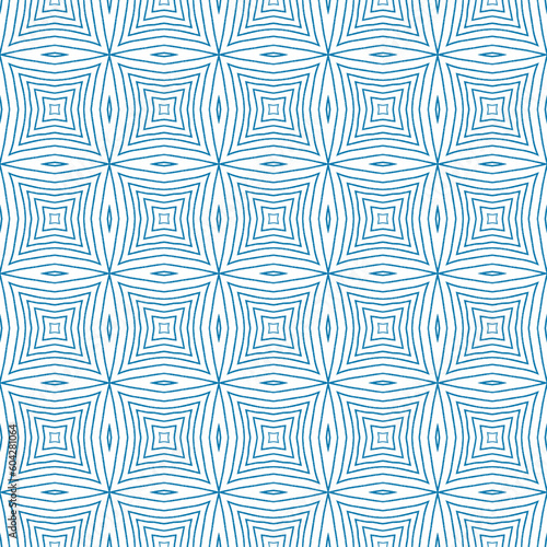 Tiled watercolor pattern. Blue symmetrical