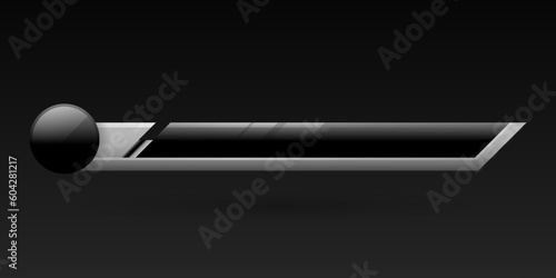 Abstract black and silver lower third screen gui title banner for video broadcast