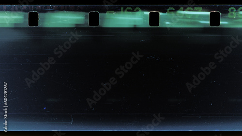 Horizontal Green Film Frame Texture Overlay