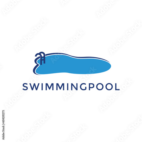 Swimming pool service logo design idea