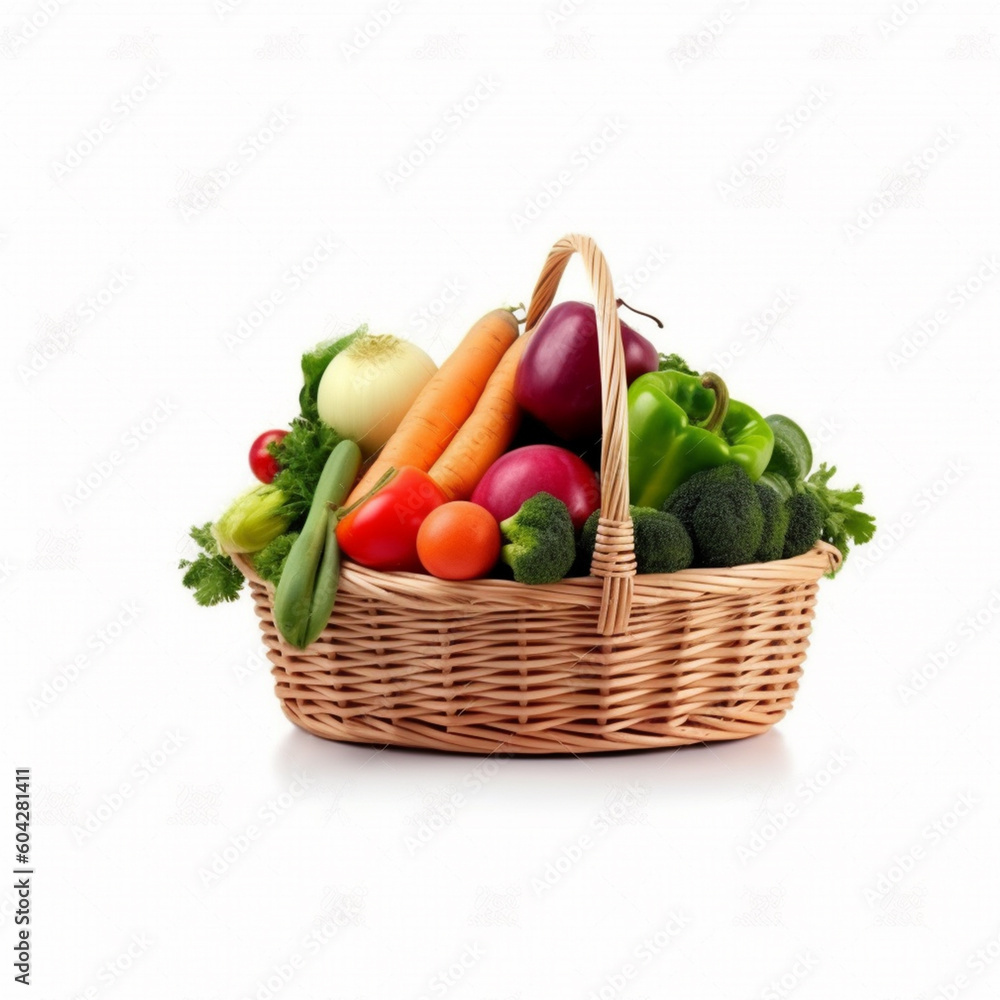 fruit basket isolated image on white background fruit basket isolated image on white background