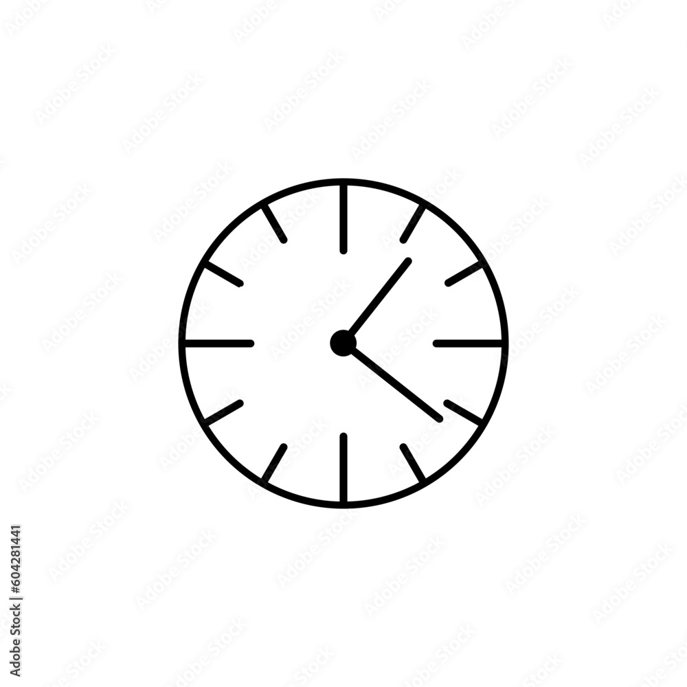 Simple Clock icon in trendy flat style isolated on white background Simple Clock icon in trendy flat style isolated on white background