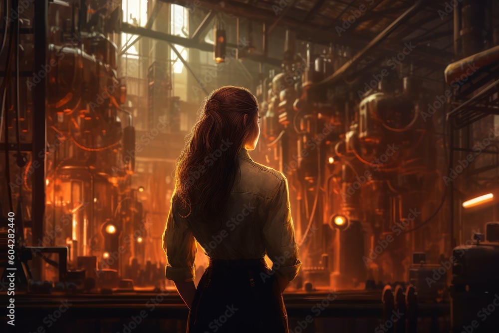 Engineer woman car assembly shop. Generate AI Engineer woman car assembly shop. Generate AI