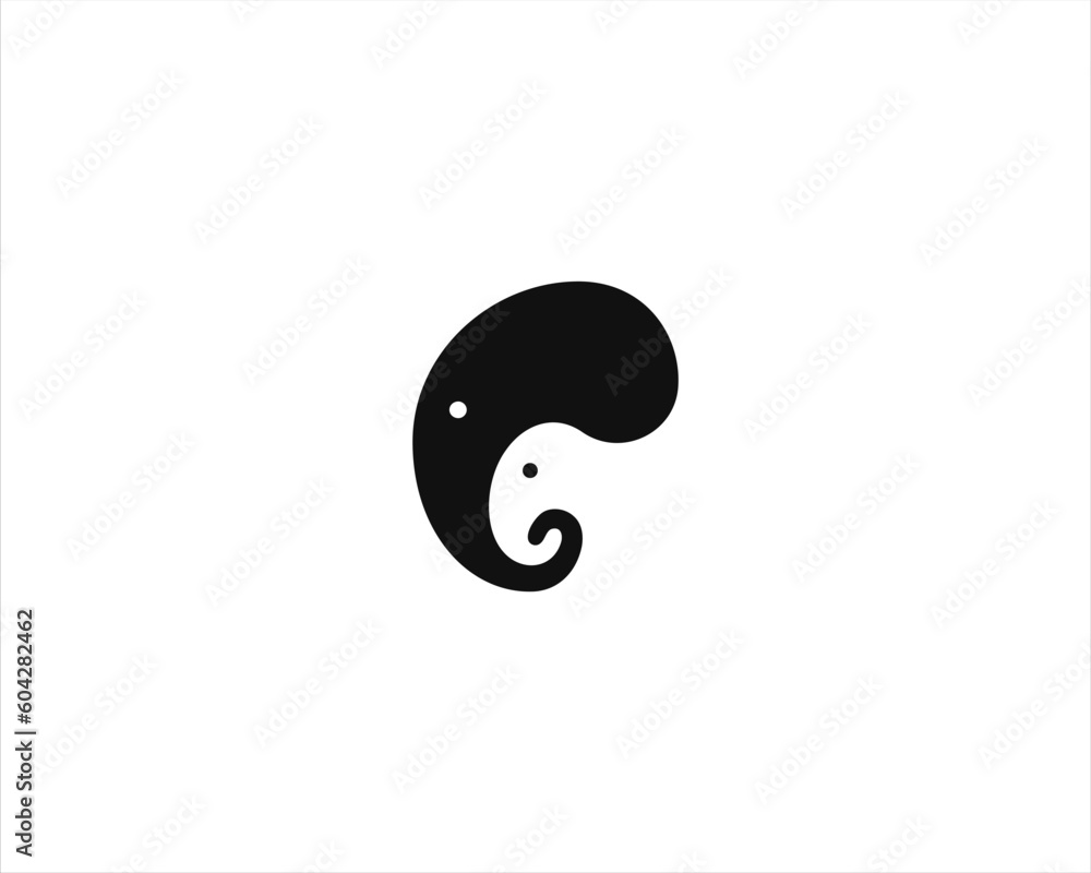 Elephant with baby elephant negative space logo. Animal mother and child black and white sign. Care protection concept. Vector illustration. Elephant with baby elephant negative space logo. Animal mother and child black and white sign. Care protection concept. Vector illustration.