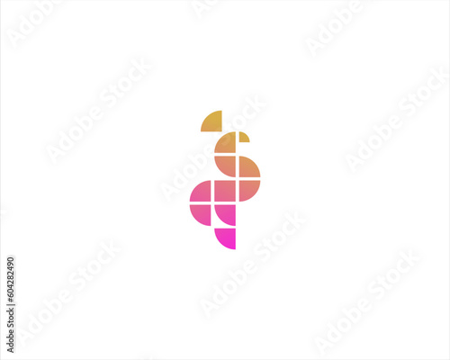 Abstract geometric shapes peacock logo design. Peafowl origami logotype. Bird icon. Vector illustration.