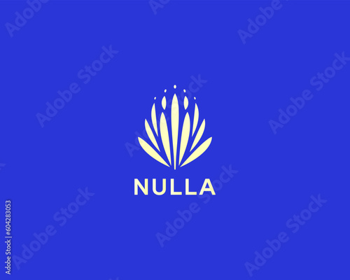 Graceful flower logotype. Universal beauty salon greenhouse cosmetics logo design. Bud icon. Vector illustration.