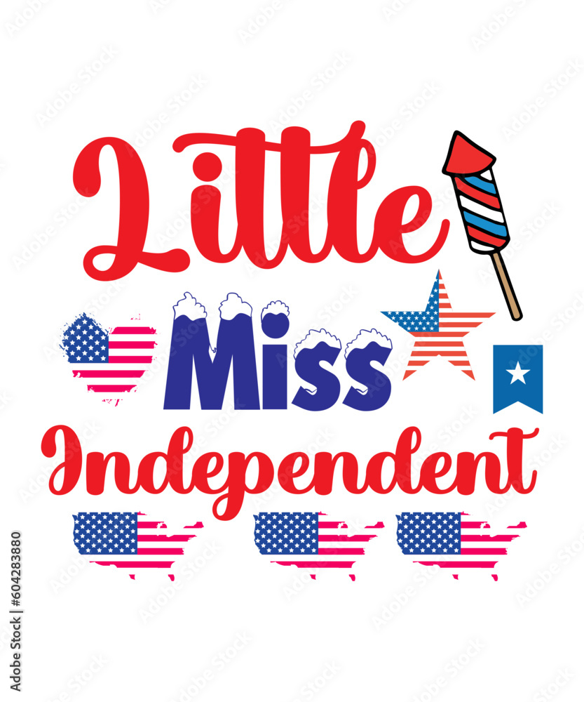 4th-of-July typography text vector 4th-of-July typography text vector