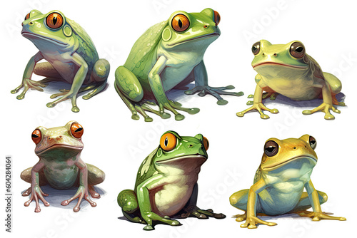 Frogs created with Generative AI technology