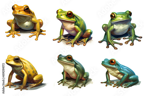 Frogs created with Generative AI technology