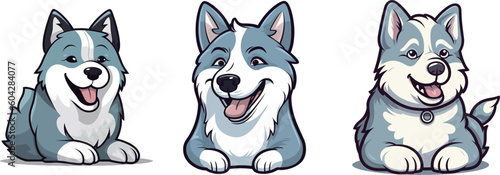 Cute husky dog illustration